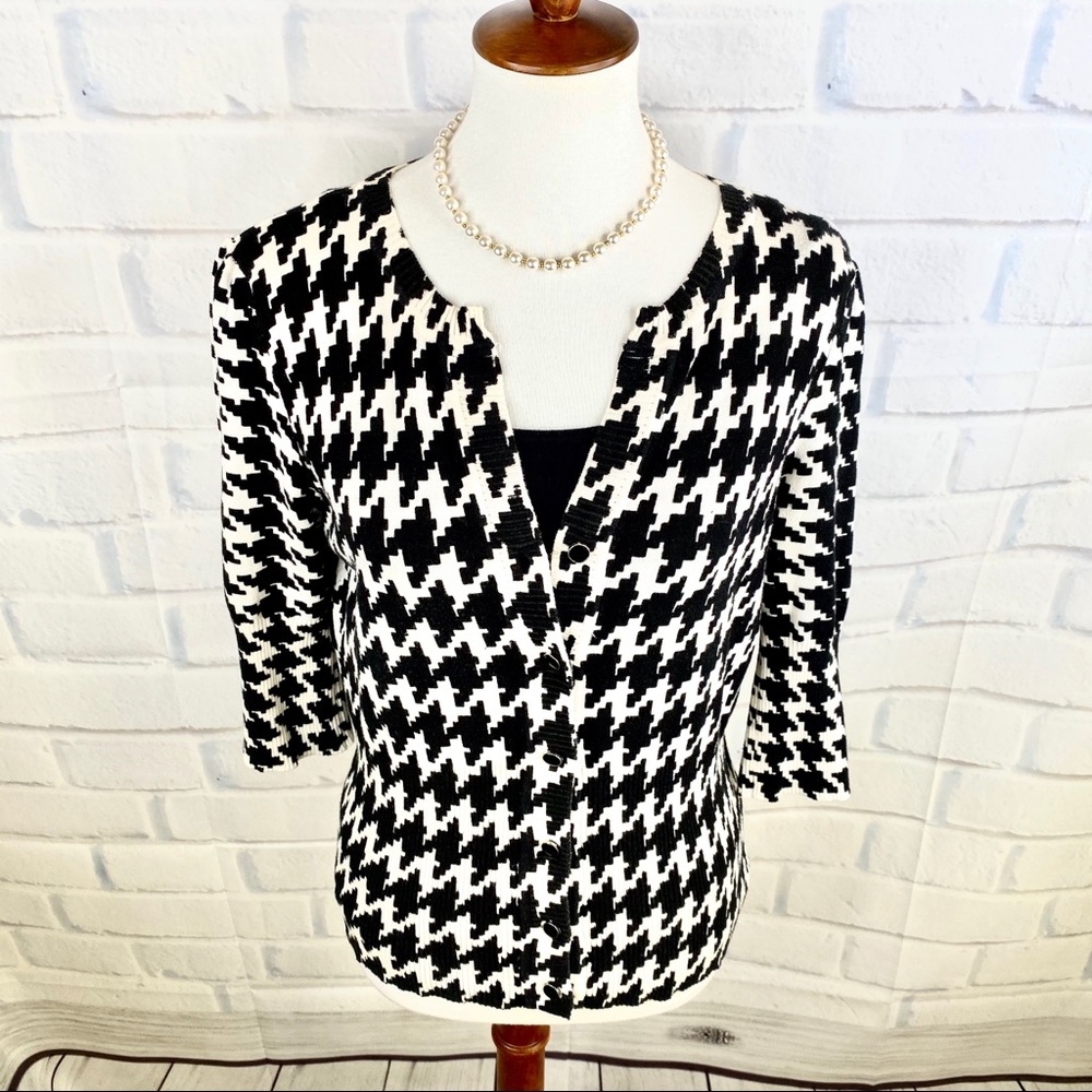 N O T A T I O N S : Houndstooth Patterned Cardigan - image 6